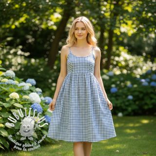 Tissu coton Brigitte pervenche