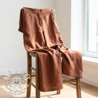 Tissu coton Lin chestnut