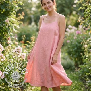 Tissu coton Lin salmon