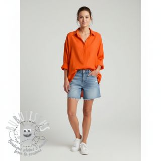 Tissu coton Lin orange