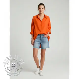 Tissu coton Lin orange