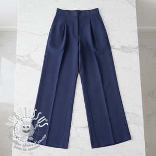 Tissu coton Lin marine