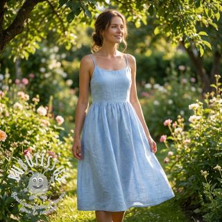 Tissu coton Lin light blue