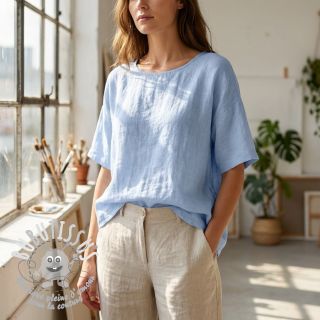 Tissu coton Lin light blue