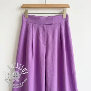 Tissu coton Lin dark lilac