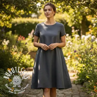 Tissu coton Lin dark grey