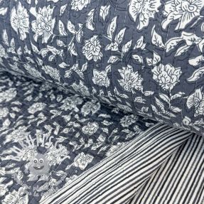 Tissu coton QUILT Gange gris