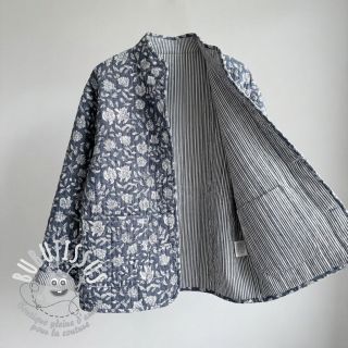 Tissu coton QUILT Gange gris