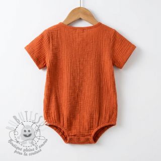 Tissu double gaze/mousseline terra