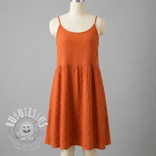 Tissu double gaze/mousseline terra