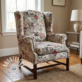 Tissu déco jacquard Akita blanc