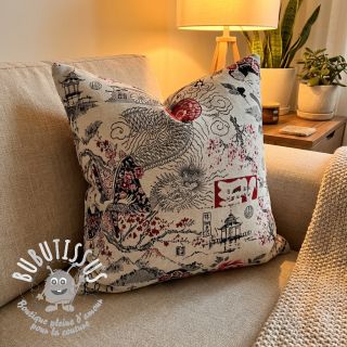 Tissu déco jacquard Akita blanc