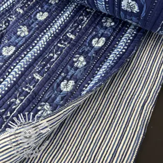 Tissu coton QUILT Gange bleu
