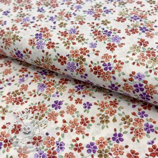 Tissu coton Simie flowers offwhite digital print