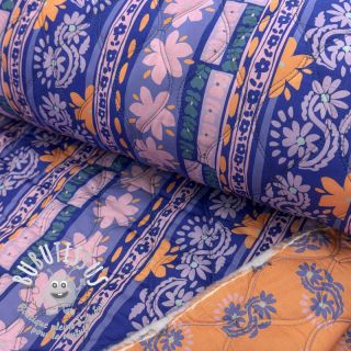 Tissu coton VOILE STEPPED Daria flower purple digital print