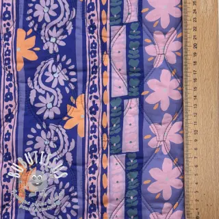 Tissu coton VOILE STEPPED Daria flower purple digital print