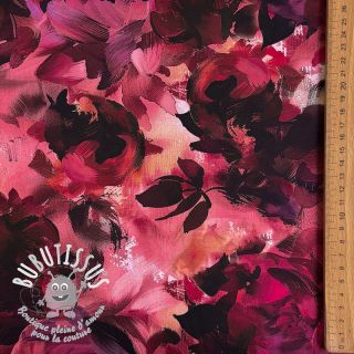 Tissu coton SATIN Zurie flower digital print