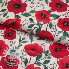 Tissu coton Poppy offwhite digital print