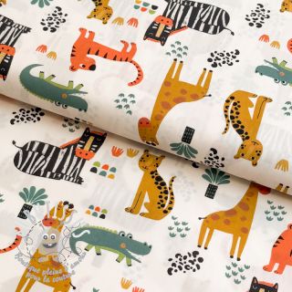 Tissu coton Safari time offwhite digital print