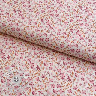 Tissu coton Fine flowers pink