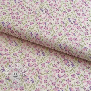 Tissu coton Fine flowers purple