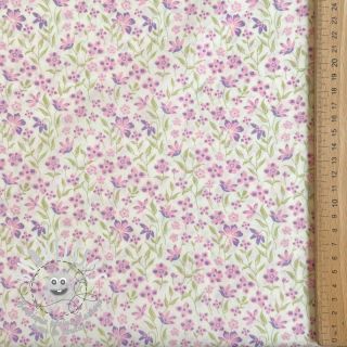 Tissu coton Fine flowers purple
