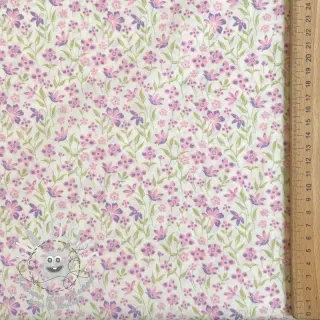 Tissu coton Fine flowers purple
