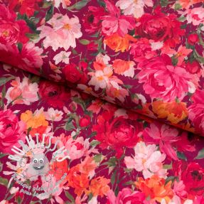Tissu coton VOILE Tanja flowers digital print