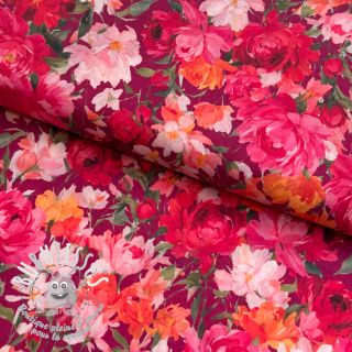 Tissu coton VOILE Tanja flowers digital print