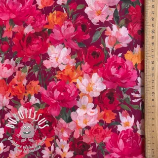 Tissu coton VOILE Tanja flowers digital print
