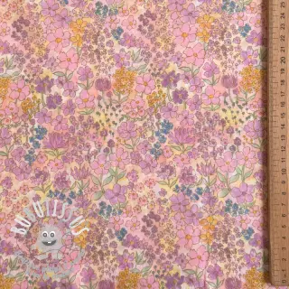 Tissu coton VOILE Small hayppy flowers digital print