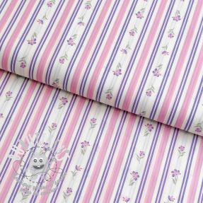 Tissu coton Fine flowers STRIPE purple