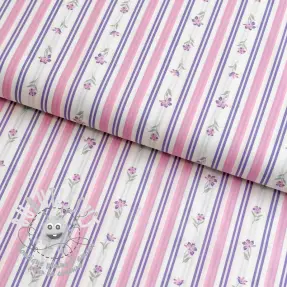Tissu coton Fine flowers STRIPE purple