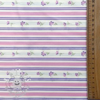 Tissu coton Fine flowers STRIPE purple