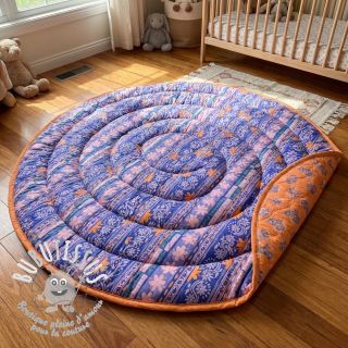 Tissu coton VOILE STEPPED Daria flower purple digital print