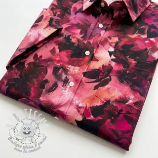 Tissu coton SATIN Zurie flower digital print