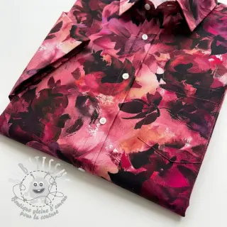 Tissu coton SATIN Zurie flower digital print