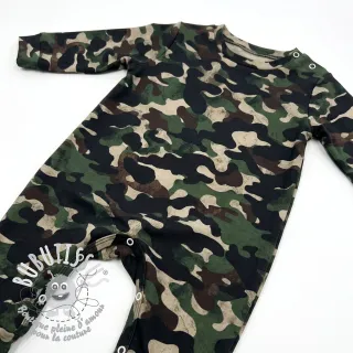 Tissu coton Camouflage green digital print