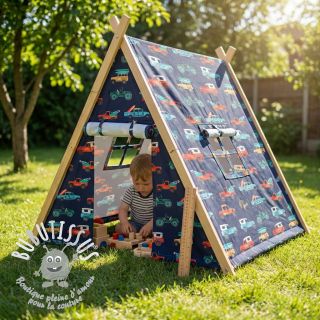 Tissu coton Cars navy digital print