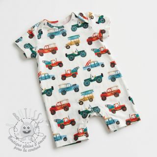 Tissu coton Cars white digital print