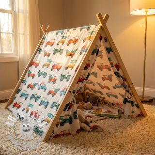 Tissu coton Cars white digital print