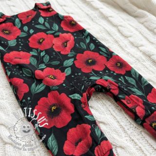 Tissu coton Poppy black digital print