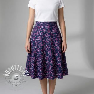 Tissu coton Simie flowers navy digital print