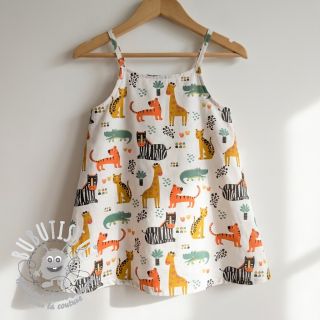 Tissu coton Safari time offwhite digital print