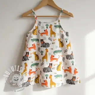 Tissu coton Safari time offwhite digital print