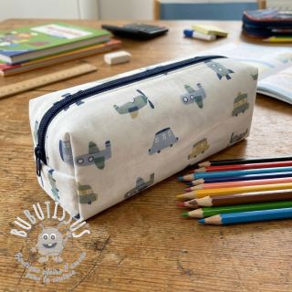 Tissu coton Vehicles white