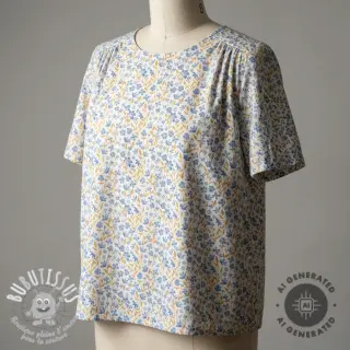 Tissu coton Fine flowers blue