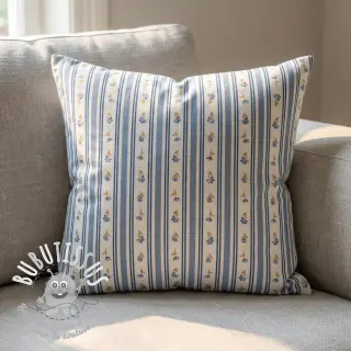 Tissu coton Fine flowers STRIPE blue