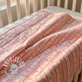 Tissu coton Fine flowers STRIPE pink
