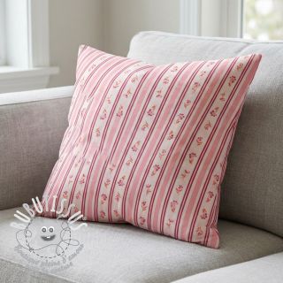 Tissu coton Fine flowers STRIPE pink